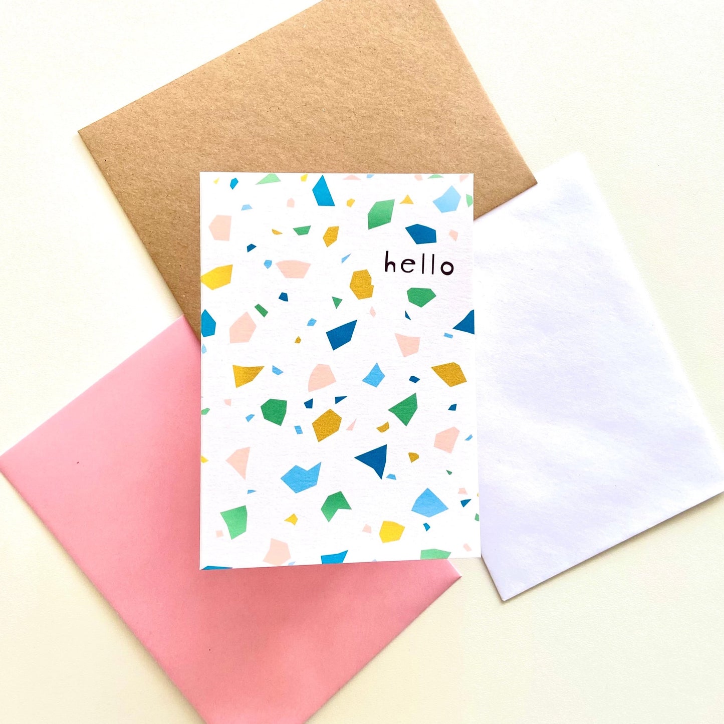 Terrazzo Print Hello Card