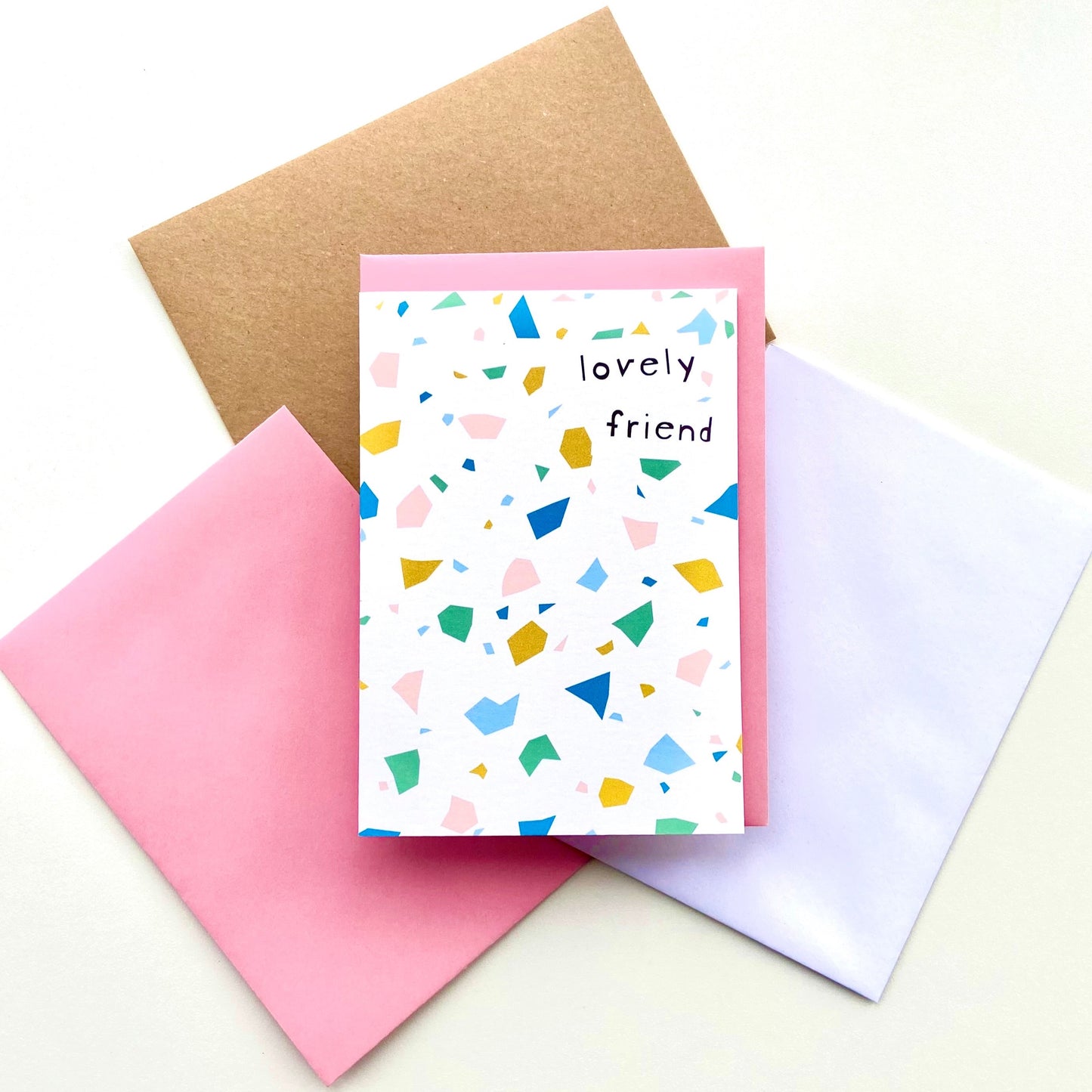 Terrazzo Print Lovely Friend Card