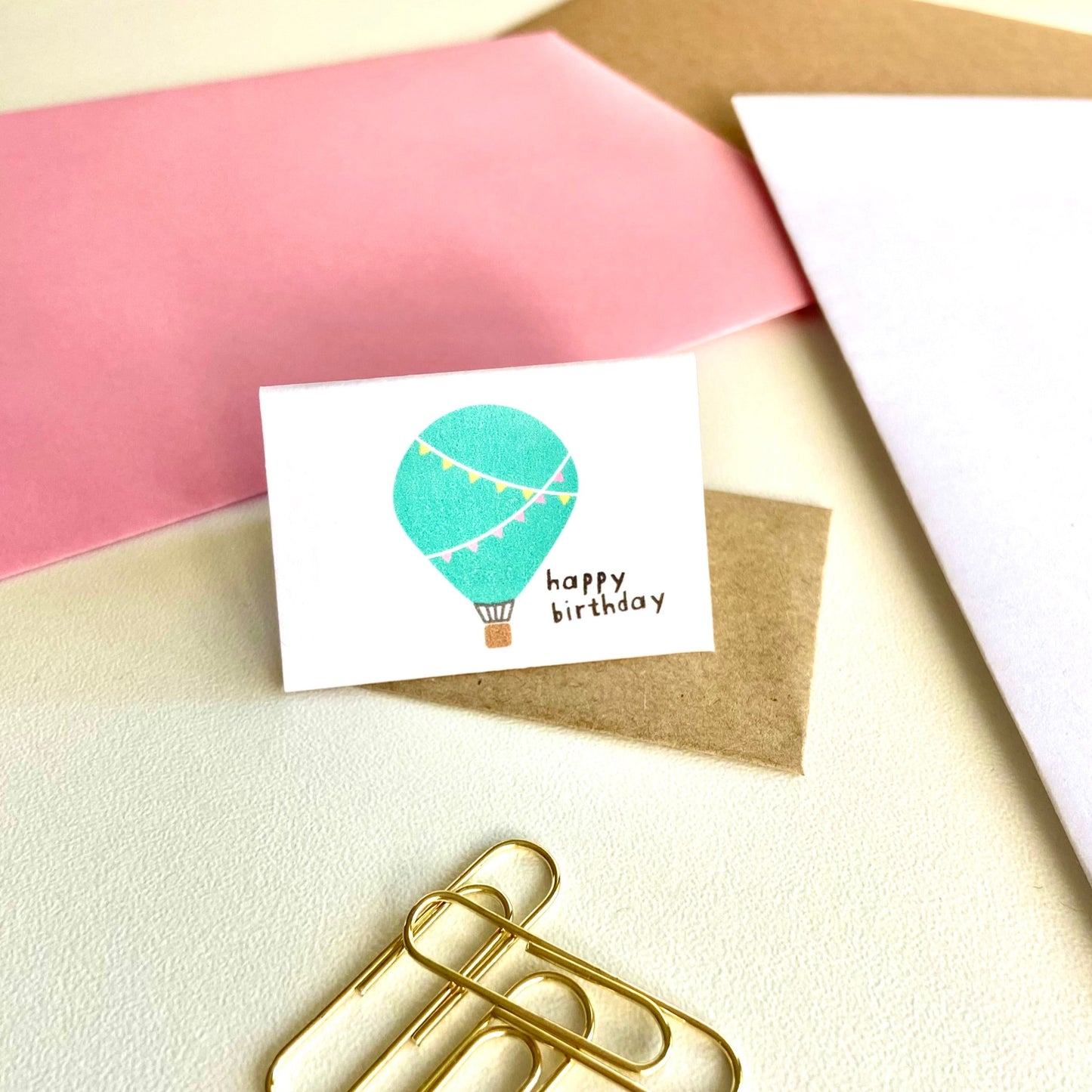 Tiny Hot Air Balloon Birthday Card