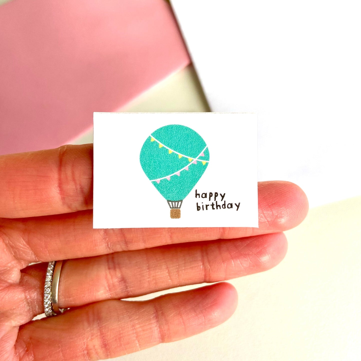 Tiny Hot Air Balloon Birthday Card