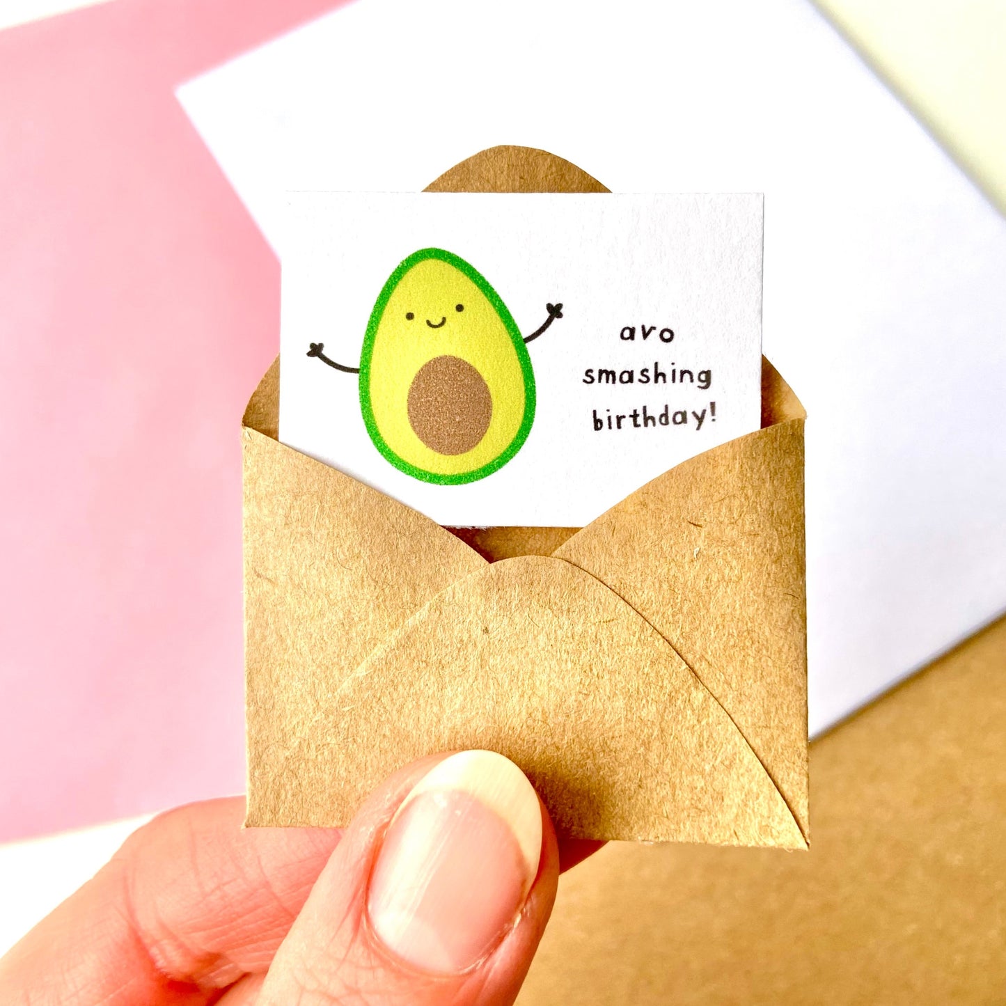 Tiny Avo Smashing Birthday Card