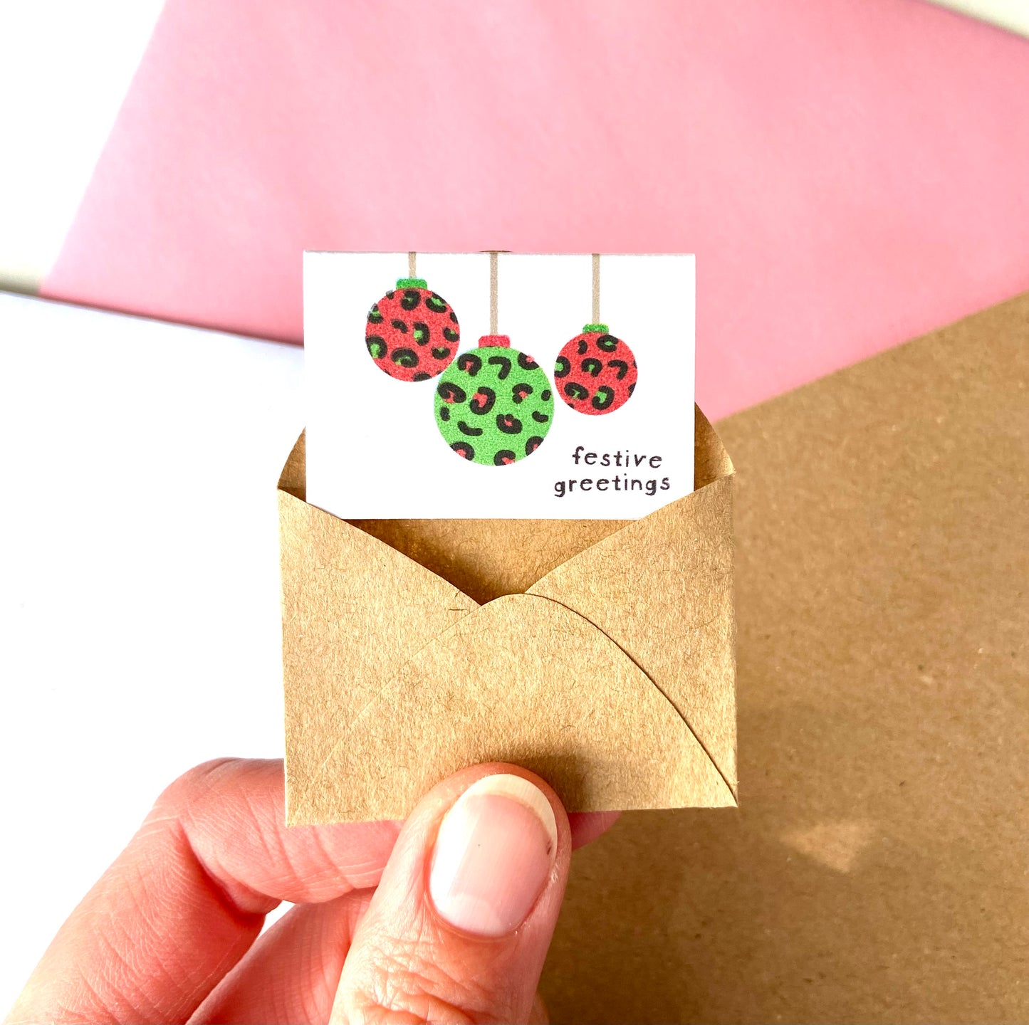 Tiny Christmas Card Set - Baubles/Holly/Dove