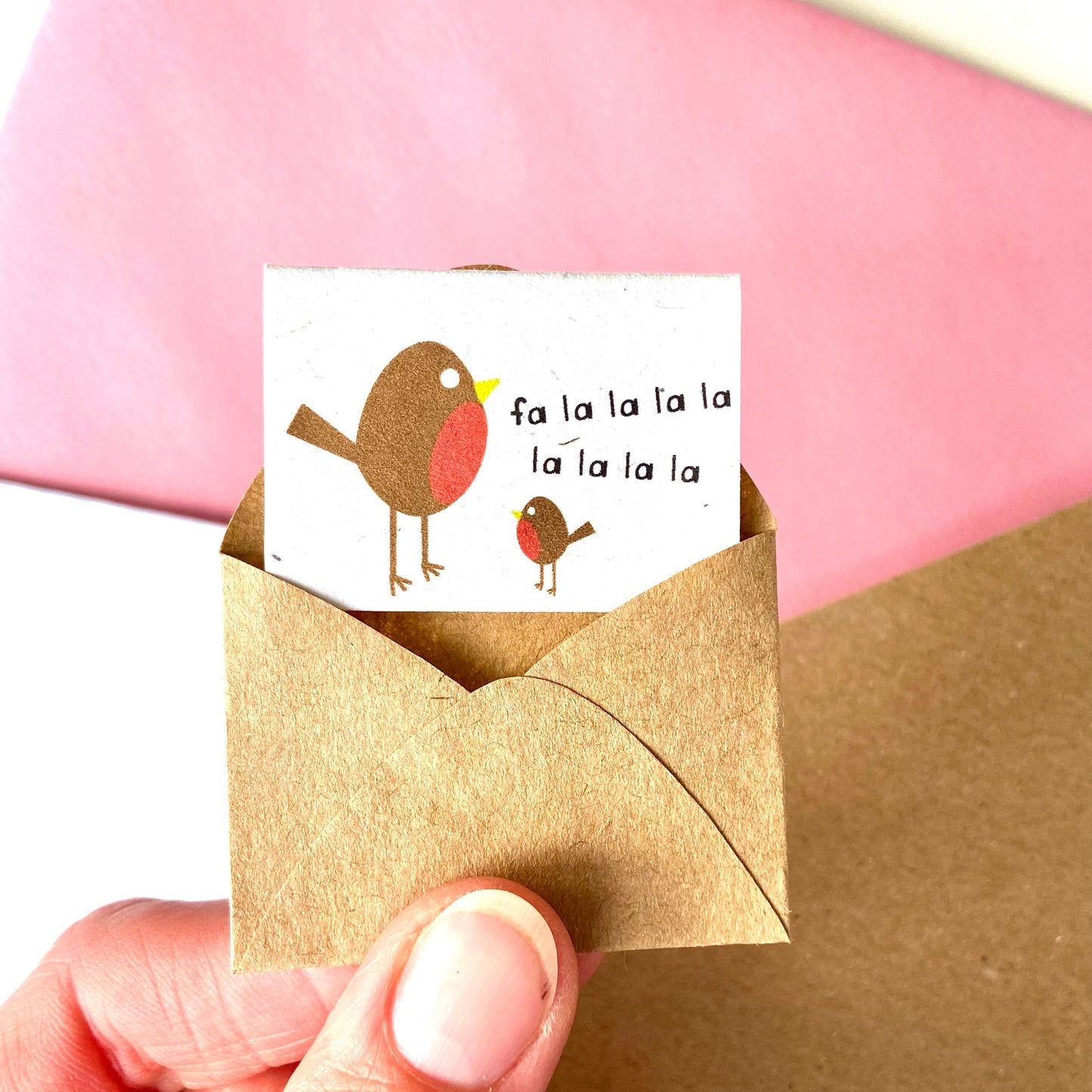 Tiny Christmas Card Set - Fairy Lights/Robins/Budgie