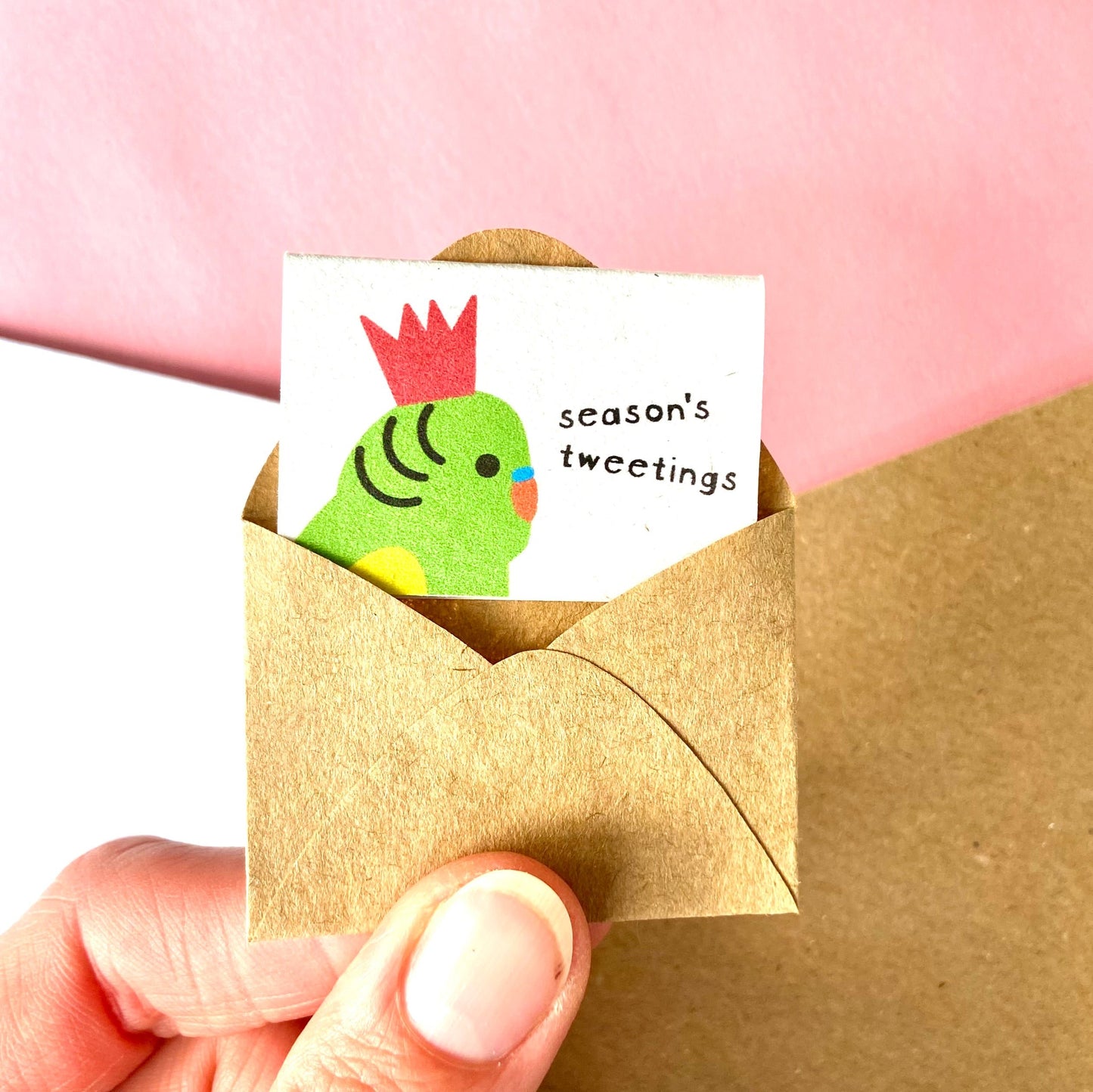 Tiny Christmas Card Set - Fairy Lights/Robins/Budgie