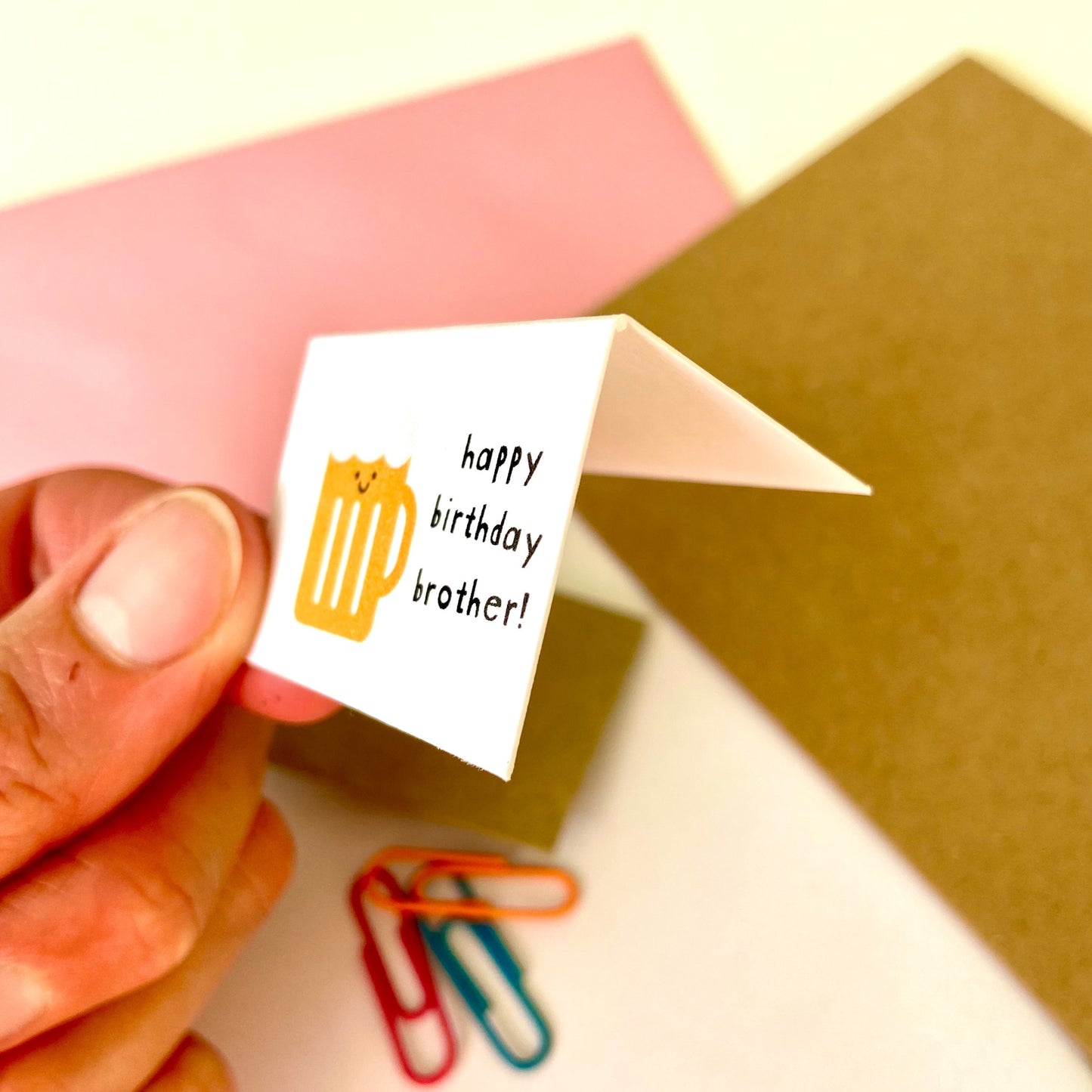 Tiny Brother Beer Birthday Card