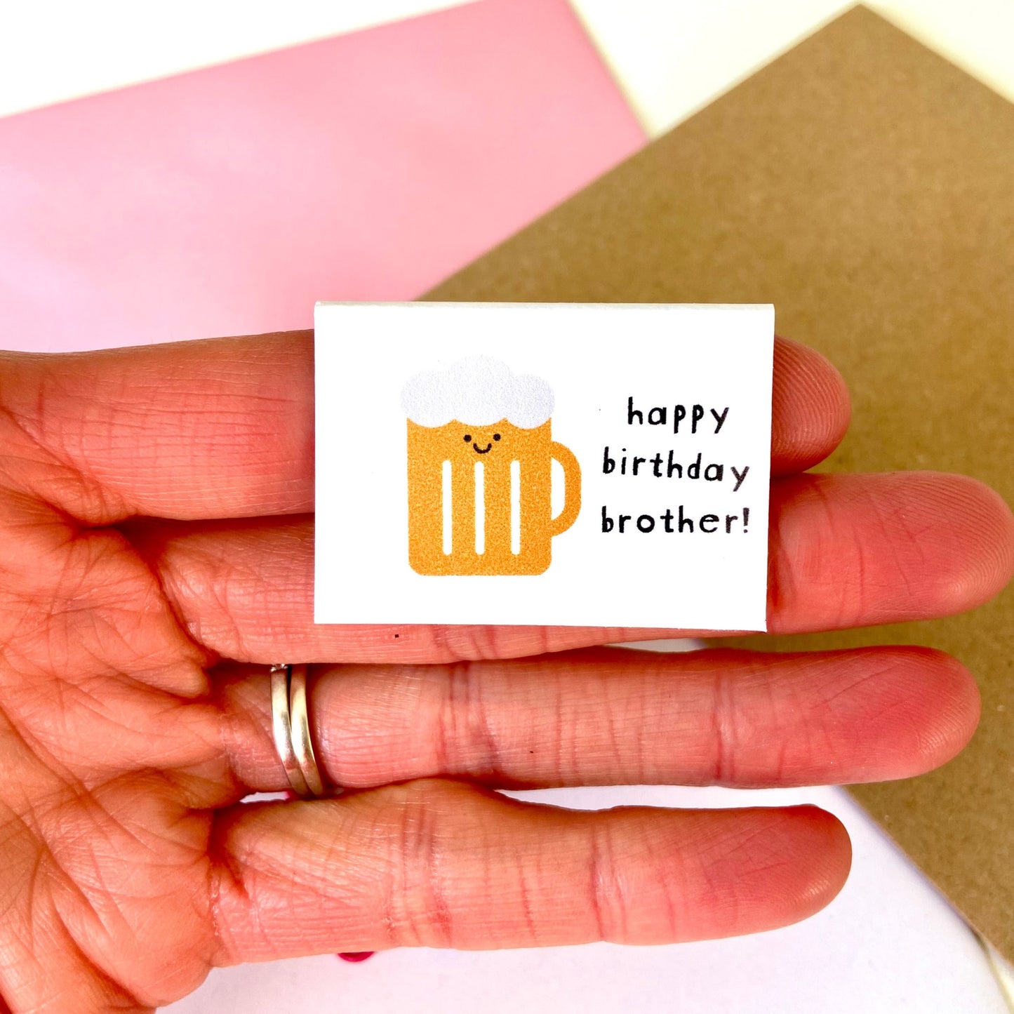 Tiny Brother Beer Birthday Card
