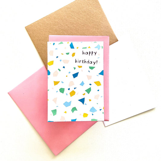 Terrazzo Print Happy Birthday Card