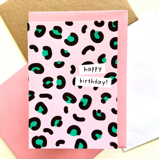 Leopard Print Birthday Card