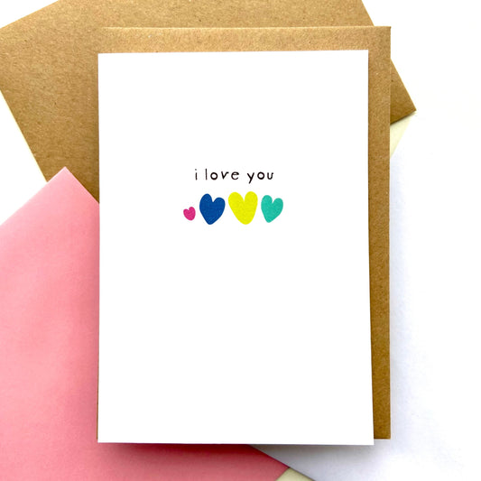 I Love You Hearts Card