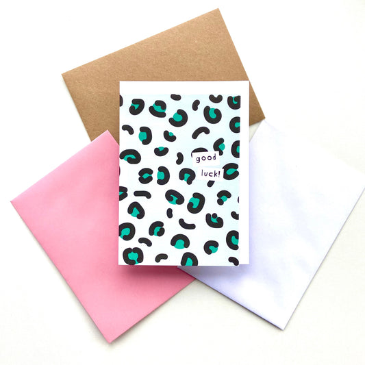 Leopard Print Good Luck Card