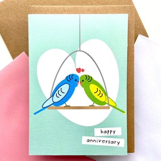 Budgie Anniversary Card