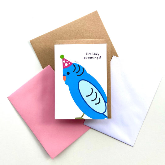 Budgie Birthday Card