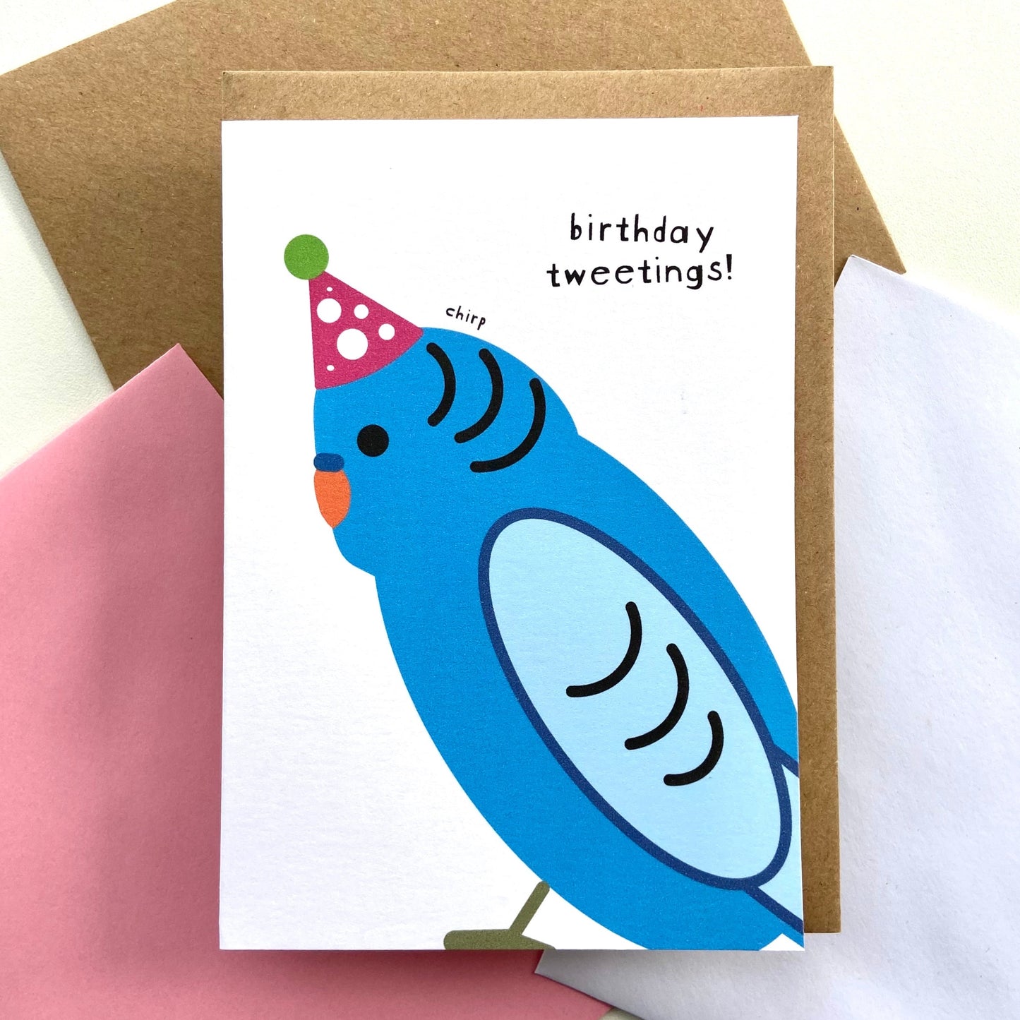 Budgie Birthday Card