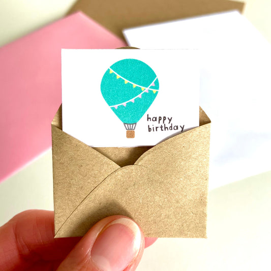 Tiny Hot Air Balloon Birthday Card