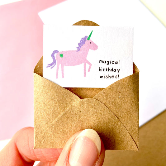 Tiny Unicorn Birthday Card