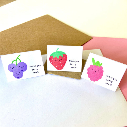 Tiny Thank You Berry Much Notecard Set