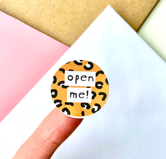 30mm Open Me Stickers