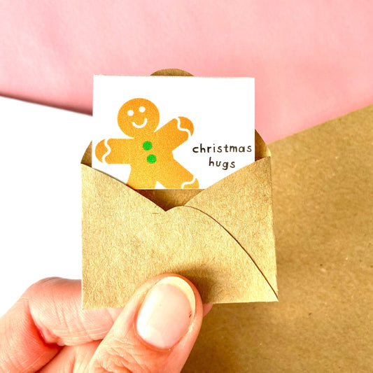 Tiny Gingerbread Person Christmas Card