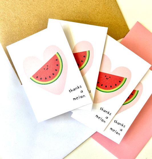 Thanks A Melon Mini Notecard Set