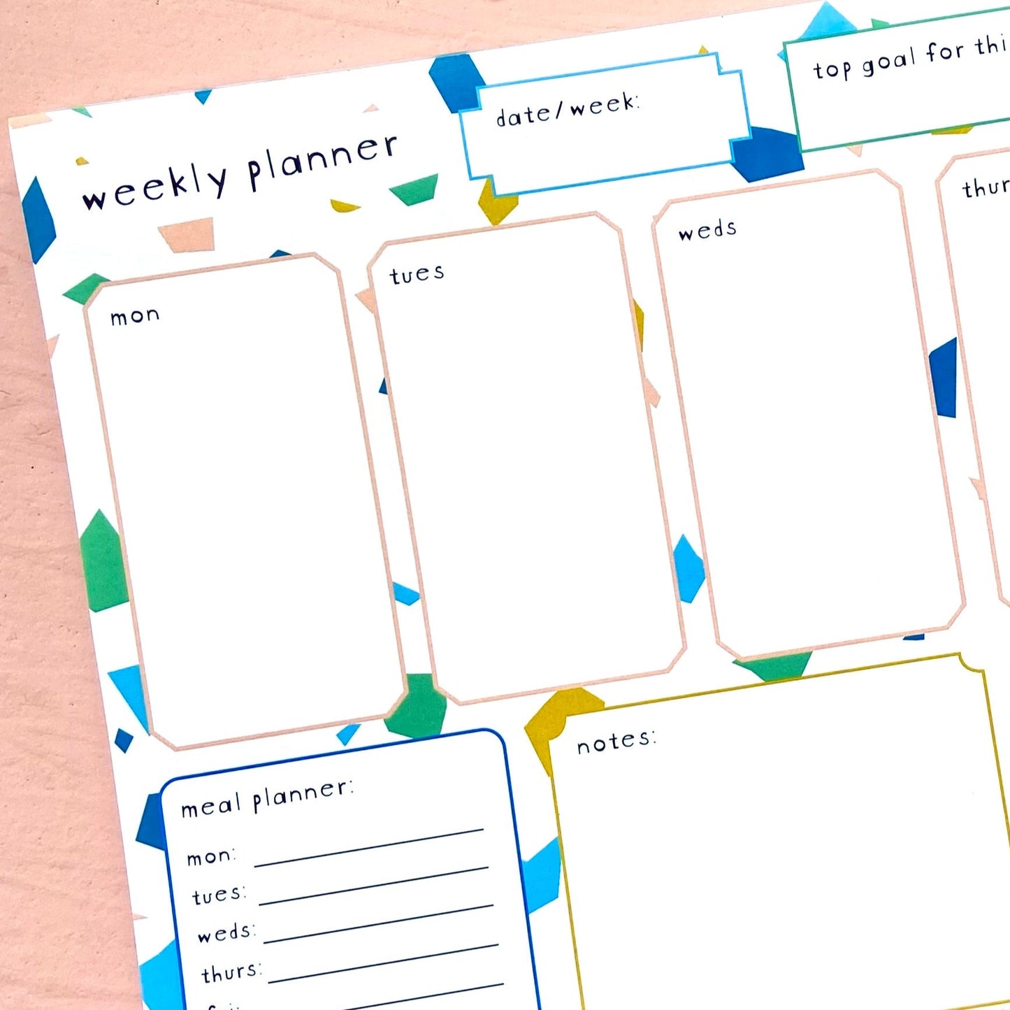 Terrazzo Print A4 Weekly Planner